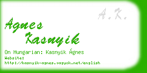 agnes kasnyik business card