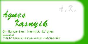 agnes kasnyik business card